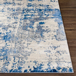Livabliss Monaco-Abstract Blue Grey Ivory Modern Marble Living Dining Bedroom Rug 200 X 290 Cm Easy Care, Non Shedding - thumbnail 5