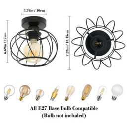 2X Ceiling Light Retro Lamp Metal Chandeliers Modern Pendant Lamp Bedroom E27 - thumbnail 2