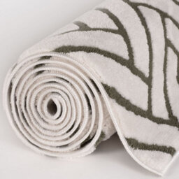 The Rugs Loft Olive And Ivory Herringbone Living Room Area Rug And Runners Soft Pile - thumbnail 8