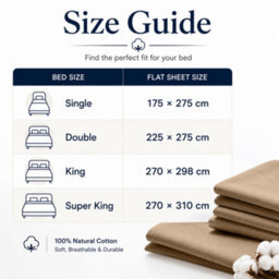 Moonlight Bedding 100% Cotton Hotel Quality Flat Bed Sheet, Beige Top Sheet For  Guest House, Spa & Airbnb(Super King, 270X310 Cm) - thumbnail 7
