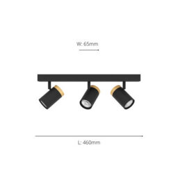 Eglo Cartagena Steel And Wood Led Warm White Adjustable 3-Light Spotlight, Black And Brown - thumbnail 4