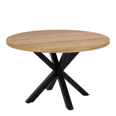 Furniture To Go Heaven Dining Table In Oak With Black Legs (L) 120Cm Seats Up To 4 - image 1