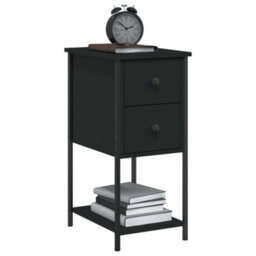 Berkfield Bedside Cabinet Black 32X42X70 Cm Engineered Wood - thumbnail 3