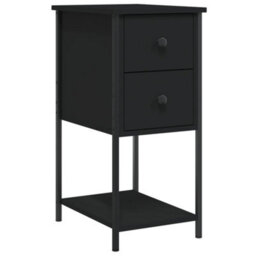 Berkfield Bedside Cabinet Black 32X42X70 Cm Engineered Wood - thumbnail 2