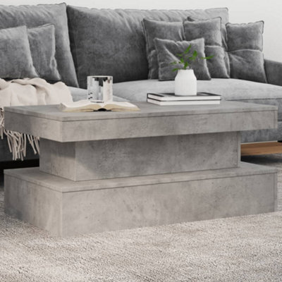 Vidaxl Coffee Table With Led Lights Concrete Grey 90X50X40 Cm - image 1