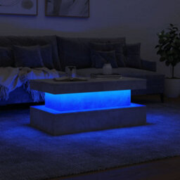 Vidaxl Coffee Table With Led Lights Concrete Grey 90X50X40 Cm - thumbnail 5