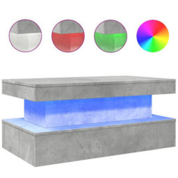 Vidaxl Coffee Table With Led Lights Concrete Grey 90X50X40 Cm - thumbnail 2