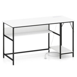 Gainoom 140 X 60 Cm Computer Desk W/ Charging Station Home Office Pc Desk W/ 4 Power Outlets & 2 Usb Ports - thumbnail 9