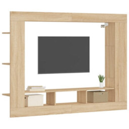 Berkfield Tv Cabinet Sonoma Oak 152X22X113 Cm Engineered Wood - thumbnail 3