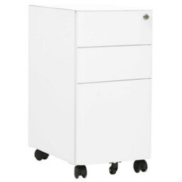 Berkfield Mobile File Cabinet White 30X45X59 Cm Steel