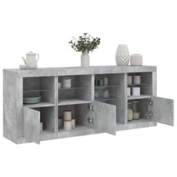 Berkfield Sideboard With Led Lights Concrete Grey 164X37X67 Cm - thumbnail 1
