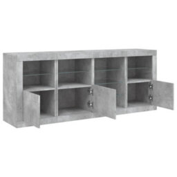 Berkfield Sideboard With Led Lights Concrete Grey 164X37X67 Cm - thumbnail 6