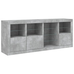 Berkfield Sideboard With Led Lights Concrete Grey 164X37X67 Cm - thumbnail 5