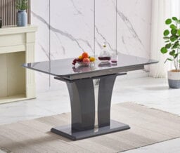 Furnizone UK Mozart 6-Seater Grey Glass Extending Dining Table - thumbnail 2