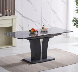 Furnizone UK Mozart 6-Seater Grey Glass Extending Dining Table - thumbnail 1