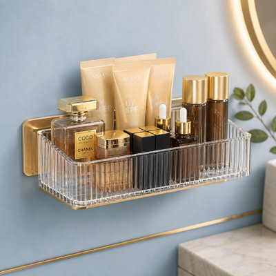 Bathroom Storage Rack, Punch Free, Toilet Organiser Rack, 24.5Cm - image 1