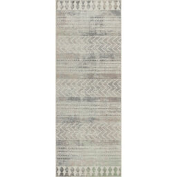 Livabliss Roma-Geometric Grey Brown Green Living Dining Bedroom Rug 80 X 220 Cm Easy Care, Non Shedding - thumbnail 1