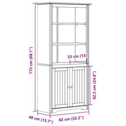 Vidaxl Bookcase Bodo White 80X40X172 Cm Solid Wood Pine Bookcases - thumbnail 8