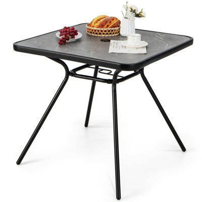 Costway Outdoor Dining Table Patio Bistro Table W/ 42mm Umbrella Hole For 4 Persons - image 1