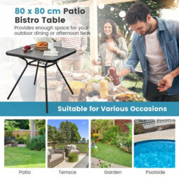 Costway Outdoor Dining Table Patio Bistro Table W/ 42mm Umbrella Hole For 4 Persons - thumbnail 7