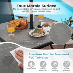 Costway Outdoor Dining Table Patio Bistro Table W/ 42mm Umbrella Hole For 4 Persons - thumbnail 6