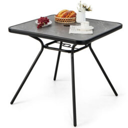 Costway Outdoor Dining Table Patio Bistro Table W/ 42mm Umbrella Hole For 4 Persons