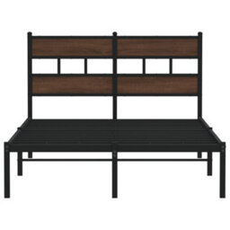 Berkfield Bed Frame Without Mattress With Headboard Brown Oak 120X190 Cm Small Double - thumbnail 4