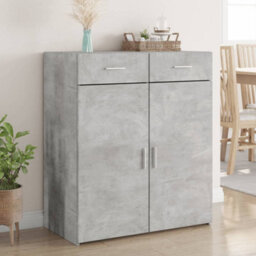 Berkfield Sideboard Concrete Grey 80X42.5X93 Cm Engineered Wood - thumbnail 1