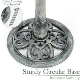 Christow Garden Ornate Resin Birdbath With Rustic Metal Effect - thumbnail 4