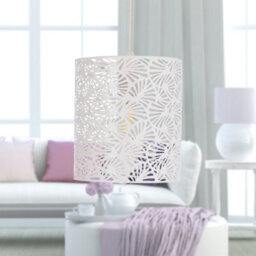 First Choice Lighting Maui White Cut Out Metal Leaf Pendant Light Shade - thumbnail 4