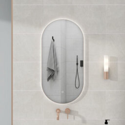 Royal Bathrooms Luton 450 X 900mm Brushed Bronze Backlit Led Illuminated Framed Mirror With Demister Pad & Touch Sensor - Capsule - thumbnail 1