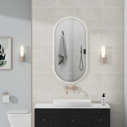 Royal Bathrooms Luton 450 X 900mm Brushed Bronze Backlit Led Illuminated Framed Mirror With Demister Pad & Touch Sensor - Capsule - thumbnail 3