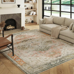 Decoranddecor Area Rugs, Living Room Rugs, Washable Rugs, 160X230Cm, Non-Slip, Pet Friendly, Low Pile, Traditional Rug - Novera - thumbnail 6