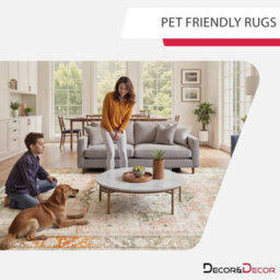 Decoranddecor Area Rugs, Living Room Rugs, Washable Rugs, 160X230Cm, Non-Slip, Pet Friendly, Low Pile, Traditional Rug - Novera - thumbnail 3