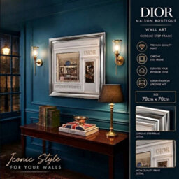 Home Luxe Interiors Dior Maison Boutique Silver Step Frame 70X70Cm Luxury Wall Art Decor - thumbnail 6