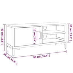 Vidaxl Tv Cabinet Brown 90X30X40 Cm Solid Pinewood - thumbnail 3
