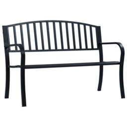 Walplus Garden Bench 125 Cm Black Steel