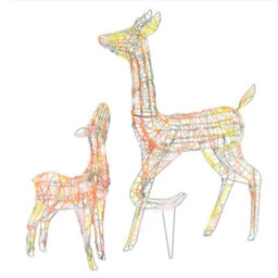 Berkfield Colourful Acrylic Reindeer Family Christmas Decoration 160 Led Colourful