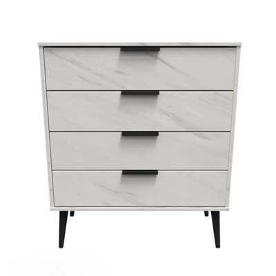 Fuji 4 Drawer Chest Of Drawers In Marble (Ready Assembled) - image 1