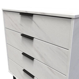 Fuji 4 Drawer Chest Of Drawers In Marble (Ready Assembled) - thumbnail 4
