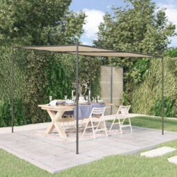 Walplus Gazebo Beige 3X3 M 180 G/ma Fabric And Steel