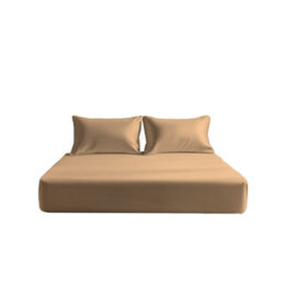Microfibre Soft Touch Fitted Sheet 40Cm Extra Deep Skirt Plain Dyed Bed Linen Beige - thumbnail 2
