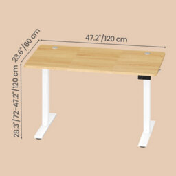 Vasagle Electric Standing Desk, Height Adjustable Desk, Sedentary Reminder, 4 Memory Heights, For Home Office, 120 X 60 Cm - thumbnail 4