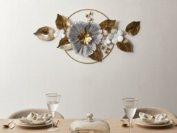Beliani Wall Decor Flower Terbium Metal 56 Cm Gold - thumbnail 2