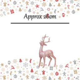 Christmas Tree Decoration Glitter Reindeer Ornament X 1 26Cm Rose Gold - thumbnail 2