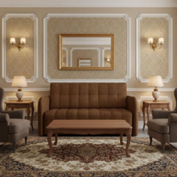 Viva Grand Iii Upholstered Sofa Bed With Sleeping Function Storage Compartment Wooden Legs Living Room 145Cm Brown - thumbnail 3