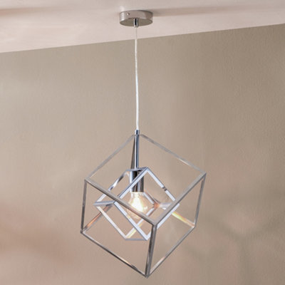 Pacific Lifestyle Alessio Shiny Nickel Metal Cube Pendant - image 1