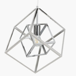 Pacific Lifestyle Alessio Shiny Nickel Metal Cube Pendant - thumbnail 5