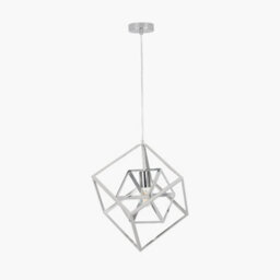 Pacific Lifestyle Alessio Shiny Nickel Metal Cube Pendant - thumbnail 4