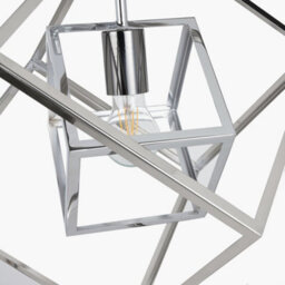 Pacific Lifestyle Alessio Shiny Nickel Metal Cube Pendant - thumbnail 7